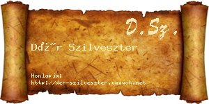 Dér Szilveszter névjegykártya