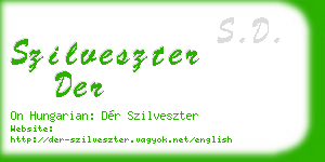 szilveszter der business card
